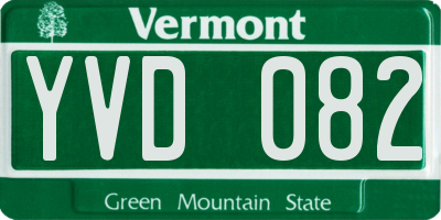 VT license plate YVD082