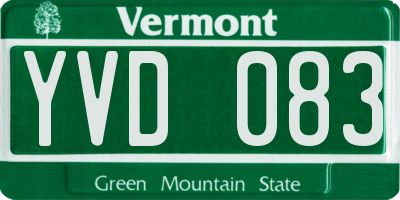 VT license plate YVD083
