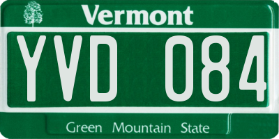 VT license plate YVD084