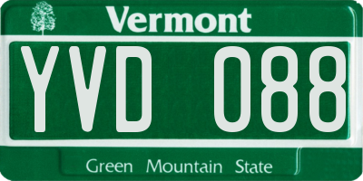 VT license plate YVD088