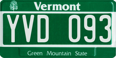 VT license plate YVD093