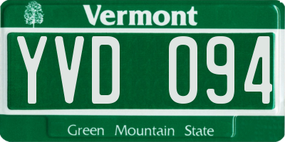 VT license plate YVD094