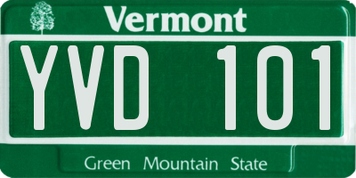 VT license plate YVD101