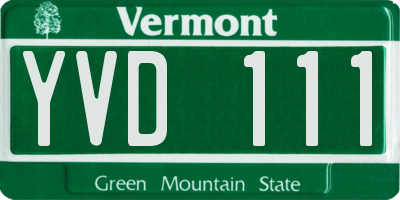 VT license plate YVD111