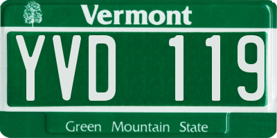 VT license plate YVD119