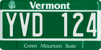 VT license plate YVD124