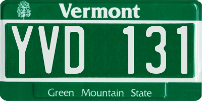 VT license plate YVD131