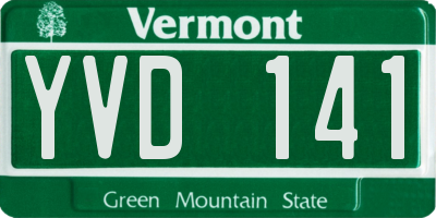 VT license plate YVD141
