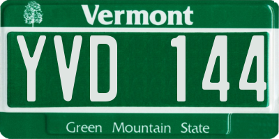 VT license plate YVD144