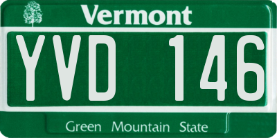VT license plate YVD146