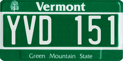 VT license plate YVD151