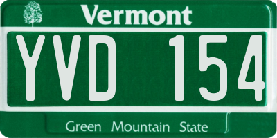 VT license plate YVD154
