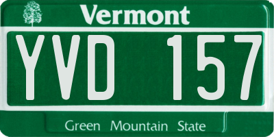 VT license plate YVD157