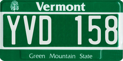 VT license plate YVD158