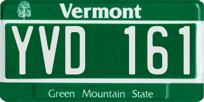 VT license plate YVD161