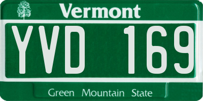 VT license plate YVD169