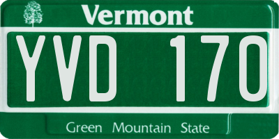 VT license plate YVD170
