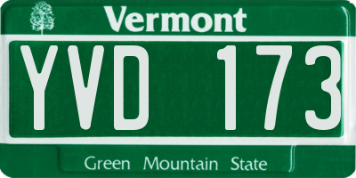 VT license plate YVD173