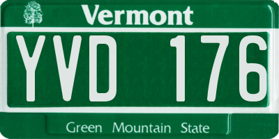 VT license plate YVD176
