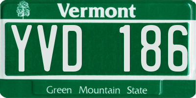VT license plate YVD186