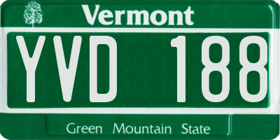 VT license plate YVD188