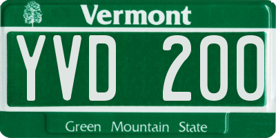 VT license plate YVD200
