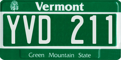 VT license plate YVD211