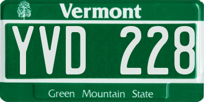 VT license plate YVD228