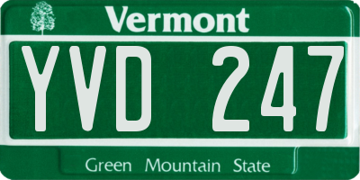 VT license plate YVD247