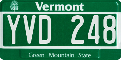 VT license plate YVD248