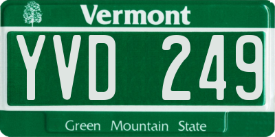 VT license plate YVD249