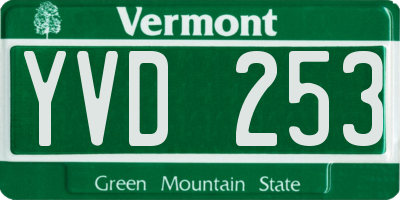 VT license plate YVD253