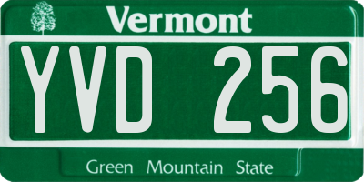 VT license plate YVD256