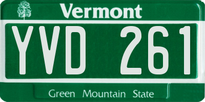 VT license plate YVD261