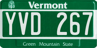 VT license plate YVD267