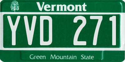 VT license plate YVD271