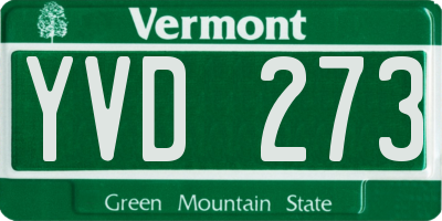 VT license plate YVD273