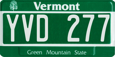 VT license plate YVD277