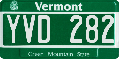 VT license plate YVD282