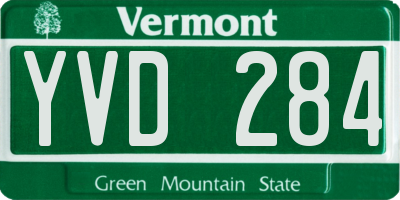 VT license plate YVD284