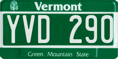 VT license plate YVD290