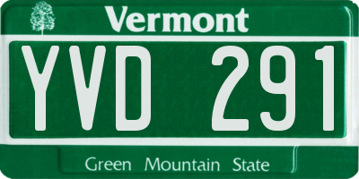 VT license plate YVD291