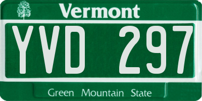 VT license plate YVD297