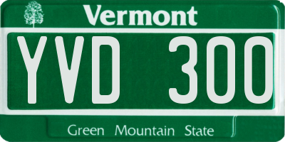 VT license plate YVD300