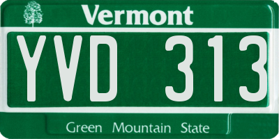 VT license plate YVD313