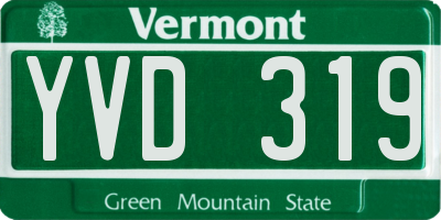 VT license plate YVD319