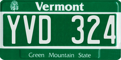 VT license plate YVD324