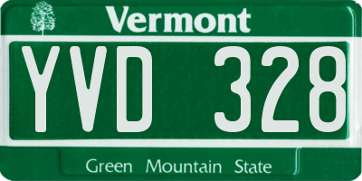 VT license plate YVD328
