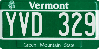 VT license plate YVD329