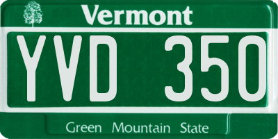 VT license plate YVD350